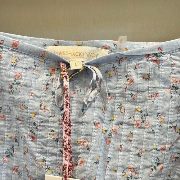 NWT LoveShackFancy Albertina Cropped Top in Bella Blue Lace details brand new​ - Picture 6 of 16